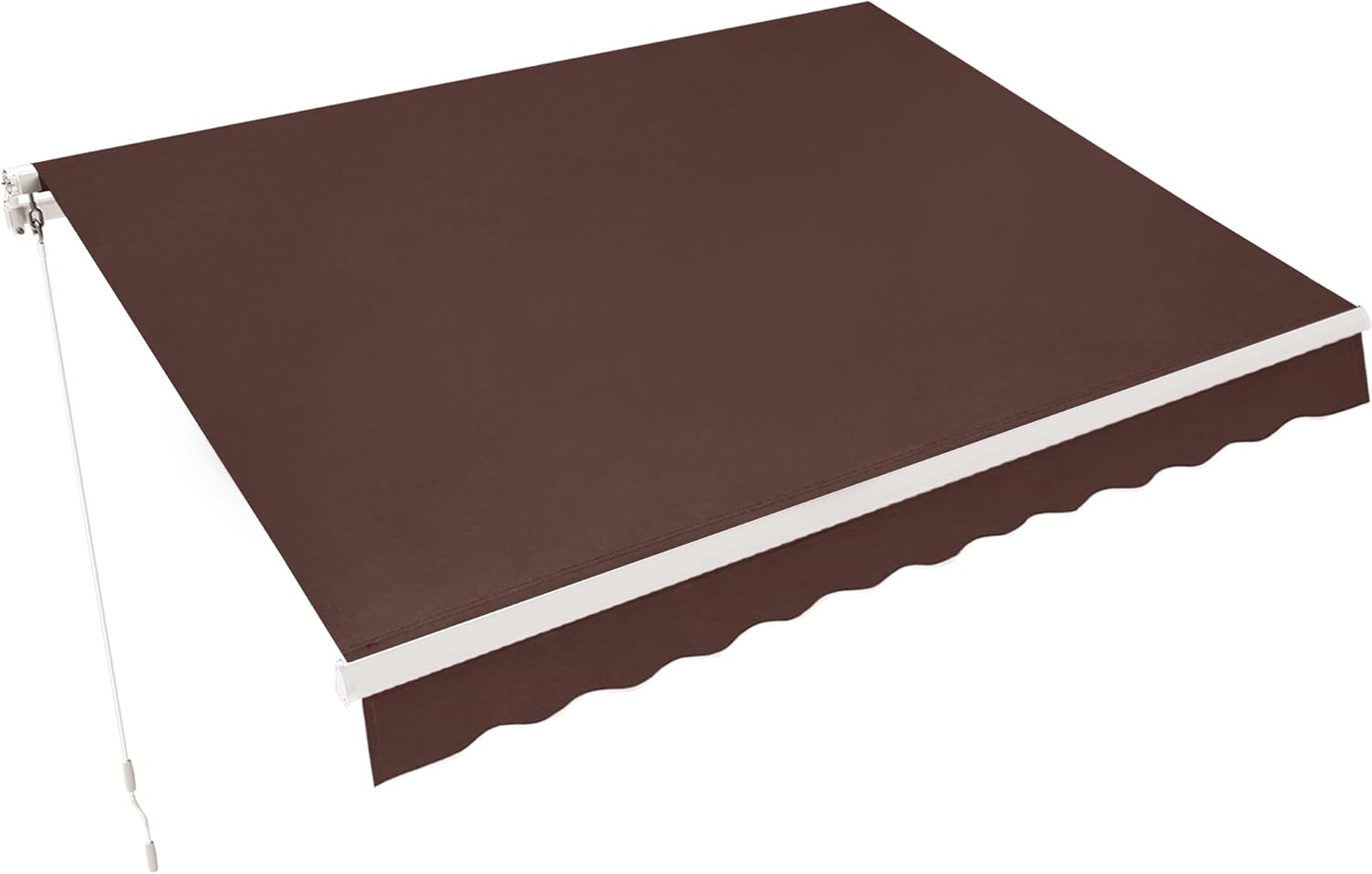 MCombo 9.9x7.8 Feet Manual Retractable Patio Door Window Awning Sunshade Shelter Outdoor Canopy,0810 (Green with White Stripes, 9.9'(L) x 7.8'(W))