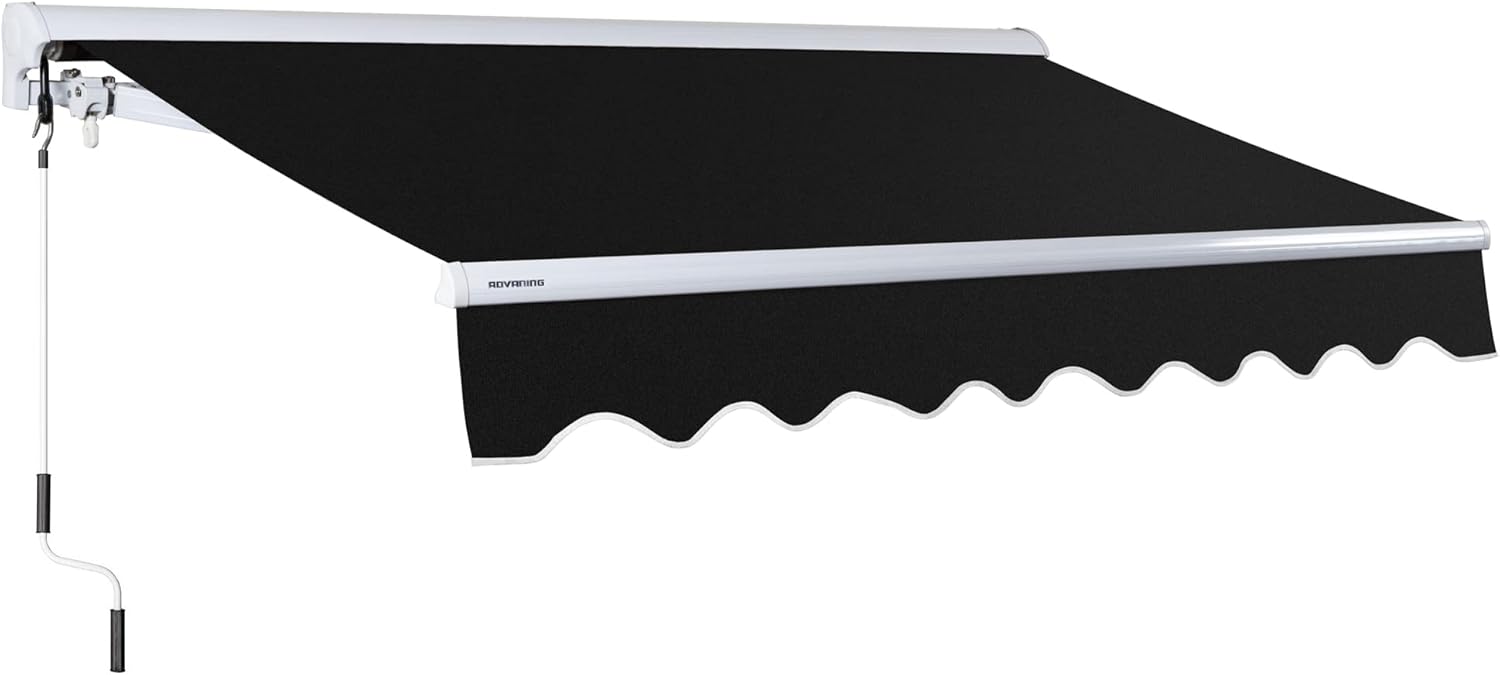 ADVANING 16'x10' Motorized Patio Retractable Awning | Luxury Series | Premium Quality, 100% Solution-Dyed European Acrylic UV Sun Shade, Color: Garden Green Stripes, EA1610-A808H2