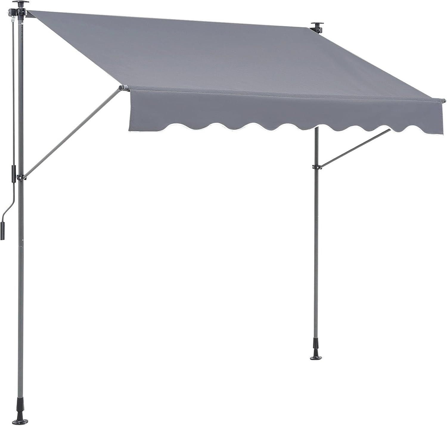 VEVOR Manual Retractable Awning, 78" Outdoor Retractable Patio Awning Sunshade Shelter, Adjustable Patio Door Window Awning Canopy with 39" Sun Shade Curtain for Backyard, Garden, Balcony, Dark Gray