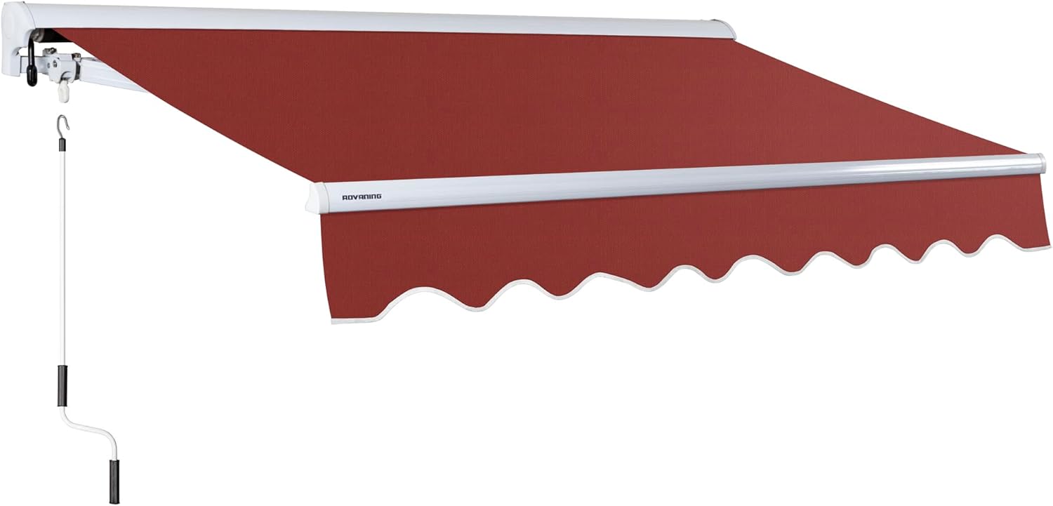 ADVANING 16'x10' Motorized Patio Retractable Awning | Luxury Series | Premium Quality, 100% Solution-Dyed European Acrylic UV Sun Shade, Color: Garden Green Stripes, EA1610-A808H2