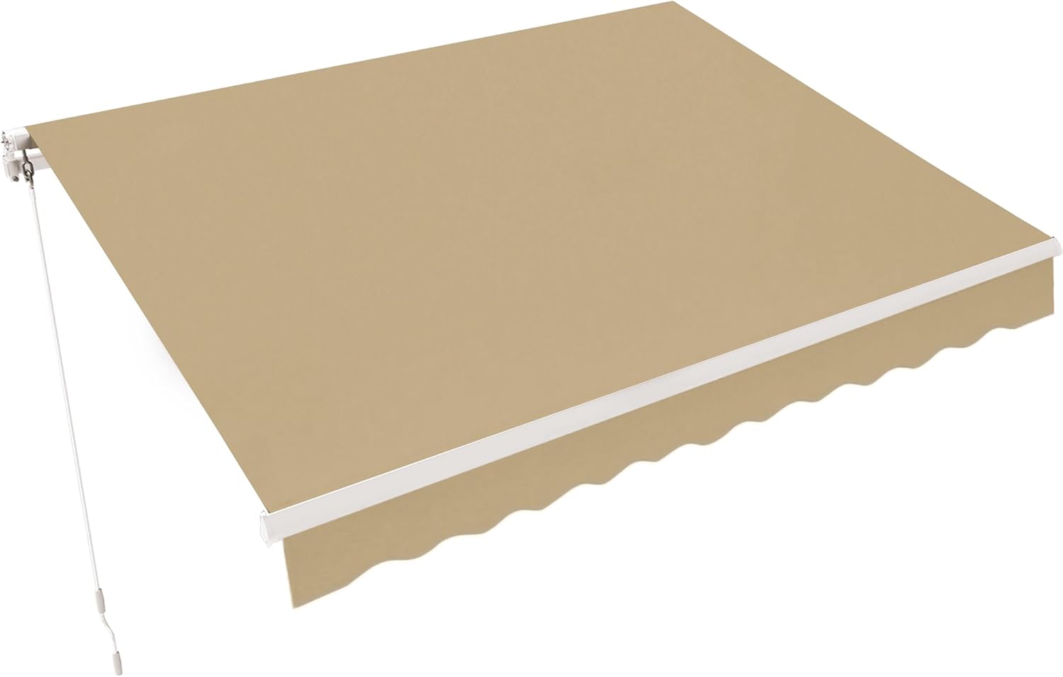 MCombo 9.9x7.8 Feet Manual Retractable Patio Door Window Awning Sunshade Shelter Outdoor Canopy,0810 (Brick Red with Beige Stripes, 9.9'(L) x 7.8'(W))