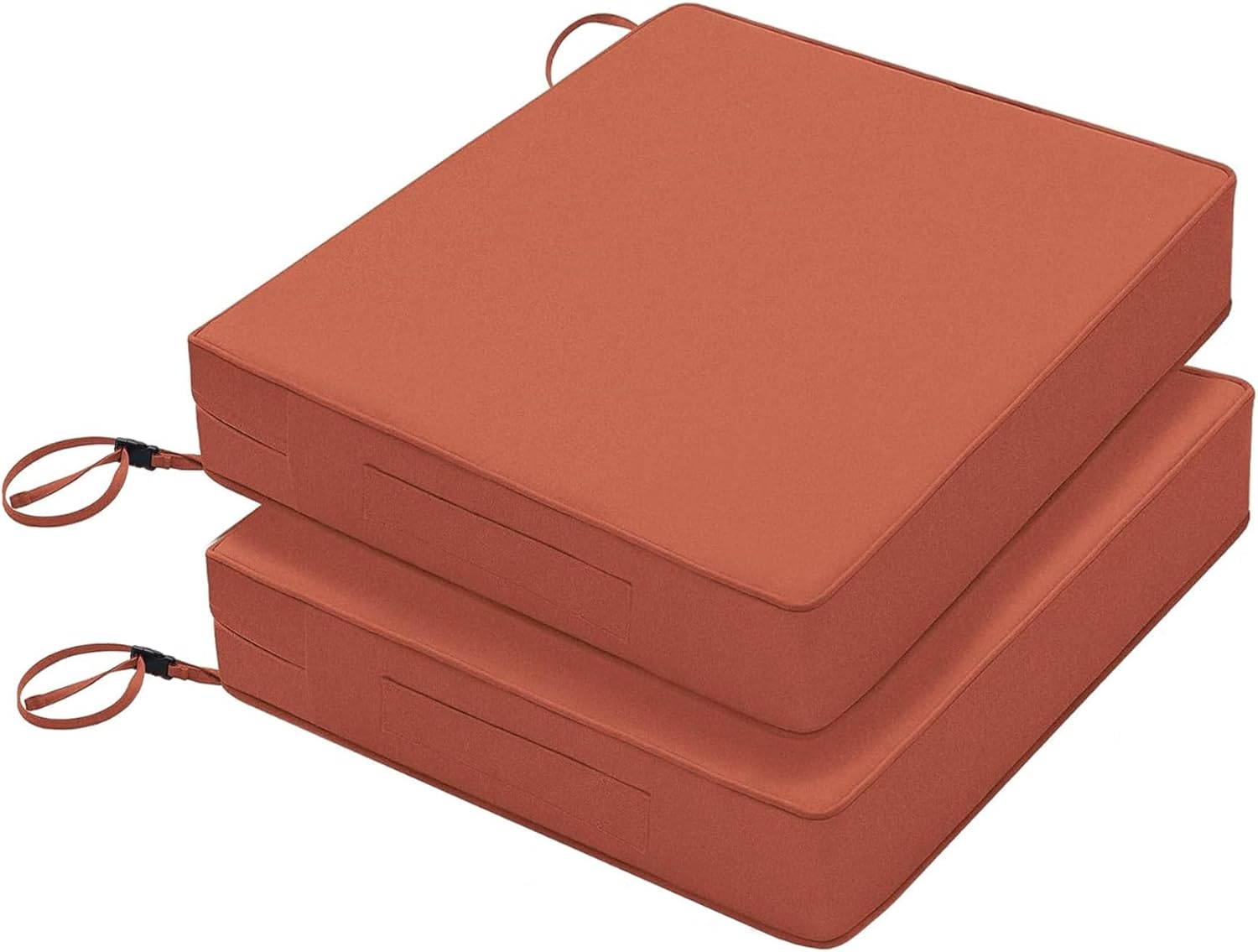 Favoyard Patio Chair Cushions 19 x 19 x 3 Inch Waterproof Outdoor Seat Cushions for Patio Furniture 3-Year Color Fastness Garden Sofa Couch Chair Pads with Handle & Adjustable Straps Set of 2, Beige