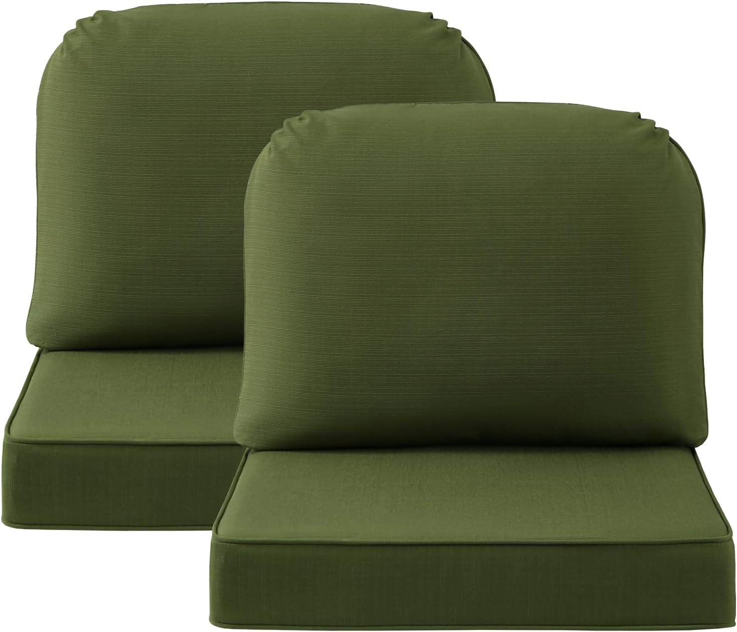 Outdoor Cushions for Patio Furniture Set of 2, 24"x24" Water Repellent Chair Cushions Removable Seat Bottom & Back Cushion Covers for Chair, Sofa, Couch, Beige Brown Stripe