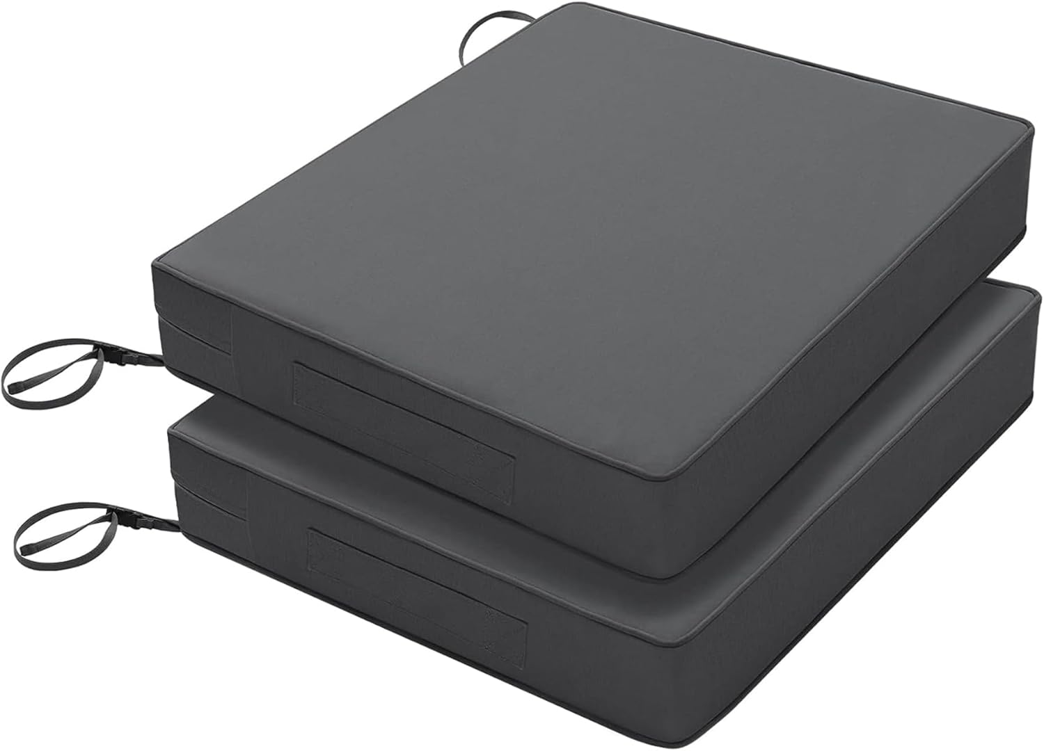 Favoyard Patio Chair Cushions 19 x 19 x 3 Inch Waterproof Outdoor Seat Cushions for Patio Furniture 3-Year Color Fastness Garden Sofa Couch Chair Pads with Handle & Adjustable Straps Set of 2, Beige