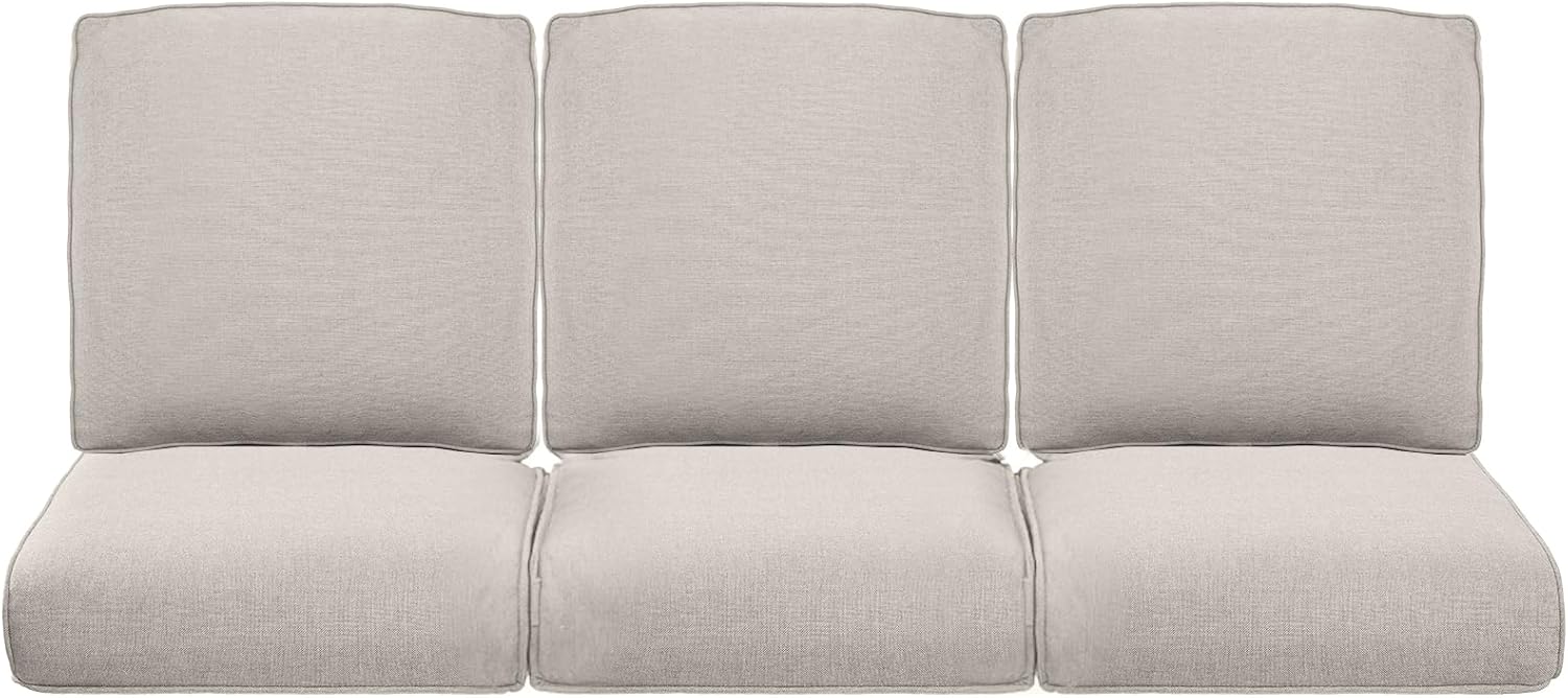 Luxury 24x24x6 Inch Outdoor Cushions for 5 Peice Patio Furniture Set - Set of 5 Water-Resistant Pillow for Dining Rocking Swivel Chairs Loveseat Couch Sectional Sofa - Beige