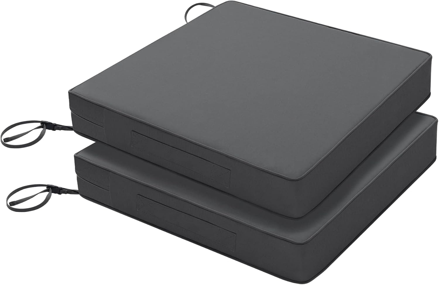 Favoyard Patio Chair Cushions 19 x 19 x 3 Inch Waterproof Outdoor Seat Cushions for Patio Furniture 3-Year Color Fastness Garden Sofa Couch Chair Pads with Handle & Adjustable Straps Set of 2, Beige