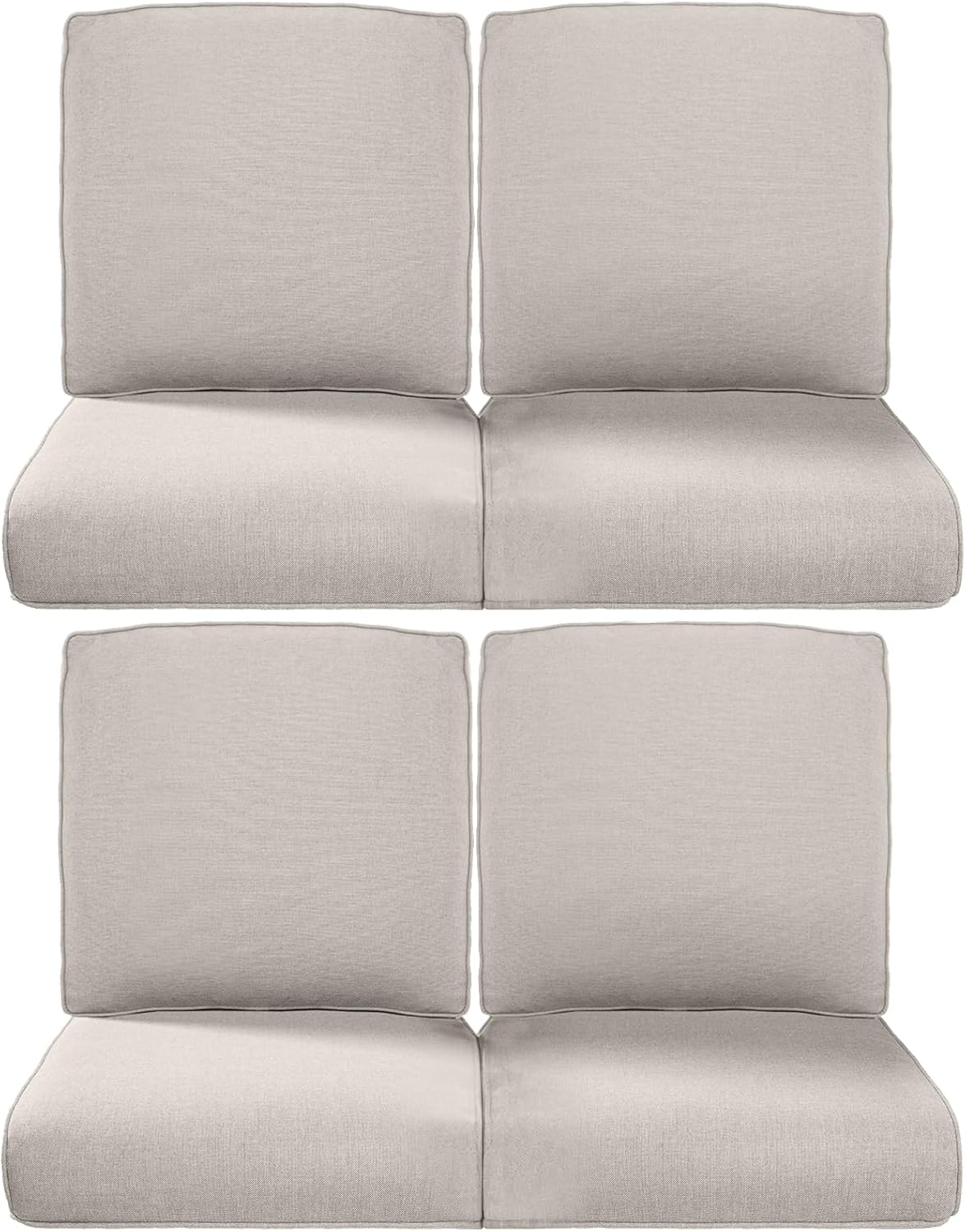 Luxury 24x24x6 Inch Outdoor Cushions for 5 Peice Patio Furniture Set - Set of 5 Water-Resistant Pillow for Dining Rocking Swivel Chairs Loveseat Couch Sectional Sofa - Beige