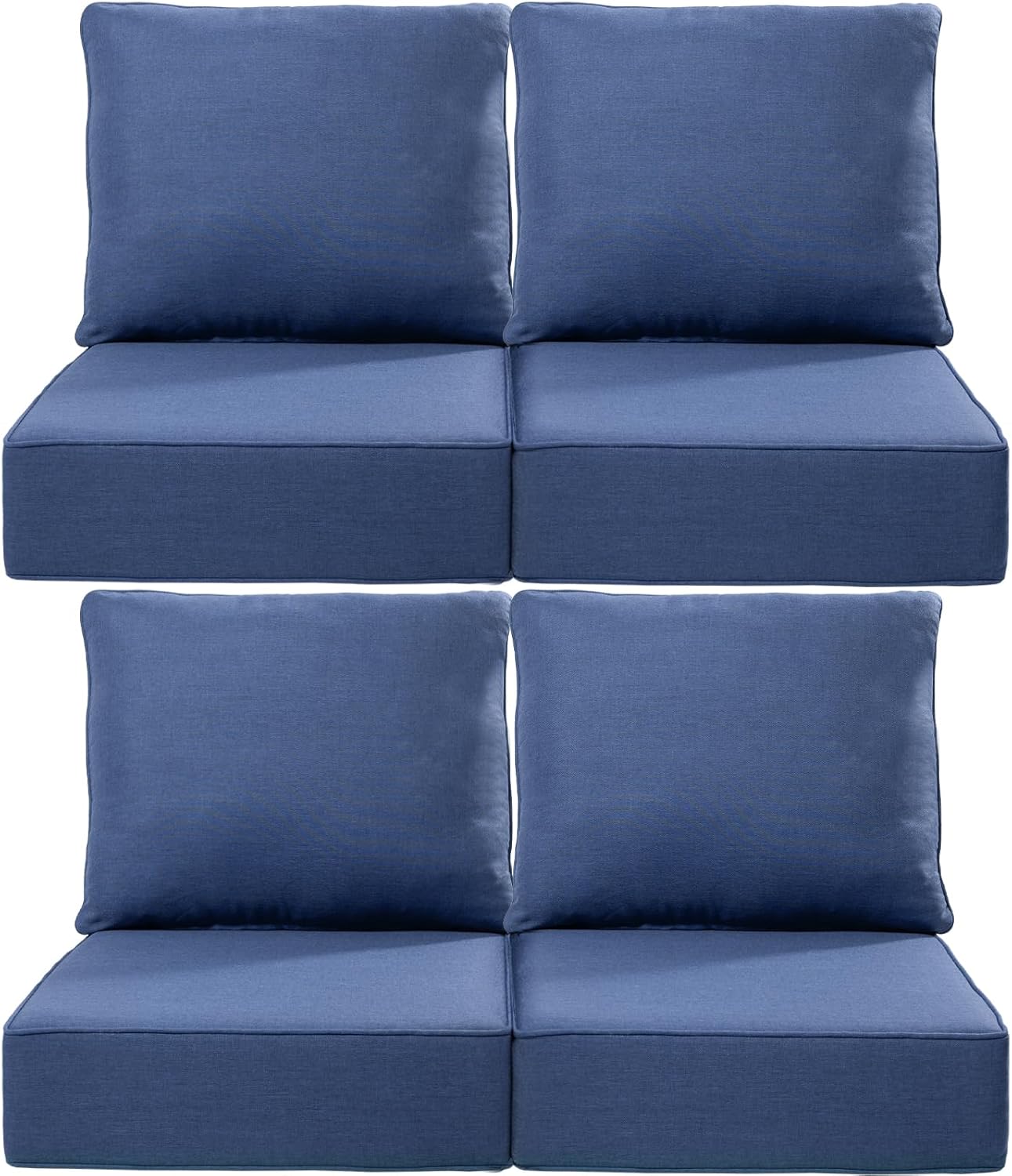 Luxury 24x24x6 Inch Outdoor Cushions for 5 Peice Patio Furniture Set - Set of 5 Water-Resistant Pillow for Dining Rocking Swivel Chairs Loveseat Couch Sectional Sofa - Beige