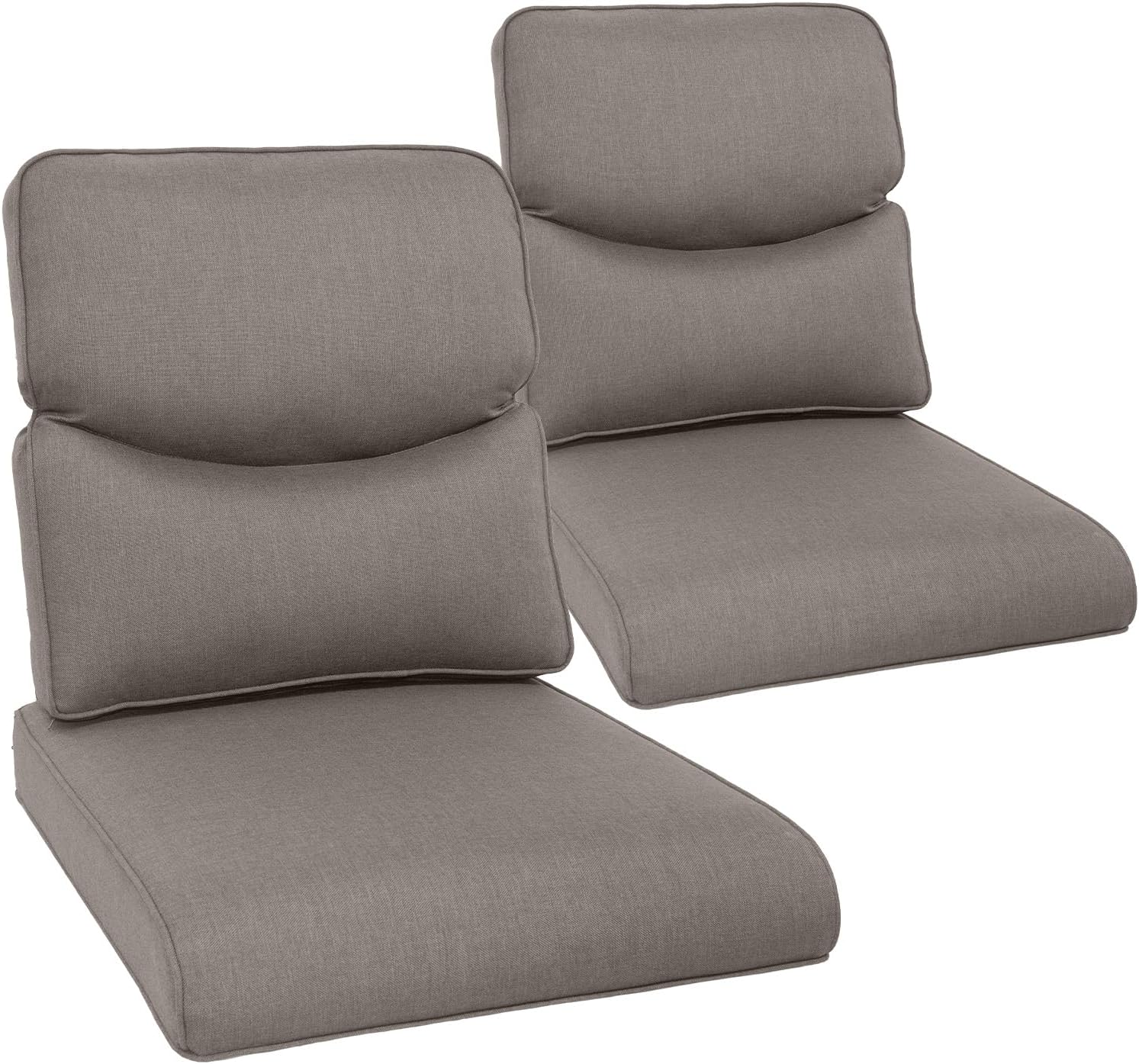 Outdoor Chair Cushions Set of 3, Waterproof 24x24 Patio Chair Cushion, 6" Thickened Seat Cushion for Outdoor Furniture, Couch Cushion Replacement, Include 3 Back & 3 Seat Cushions, Thick/Beige