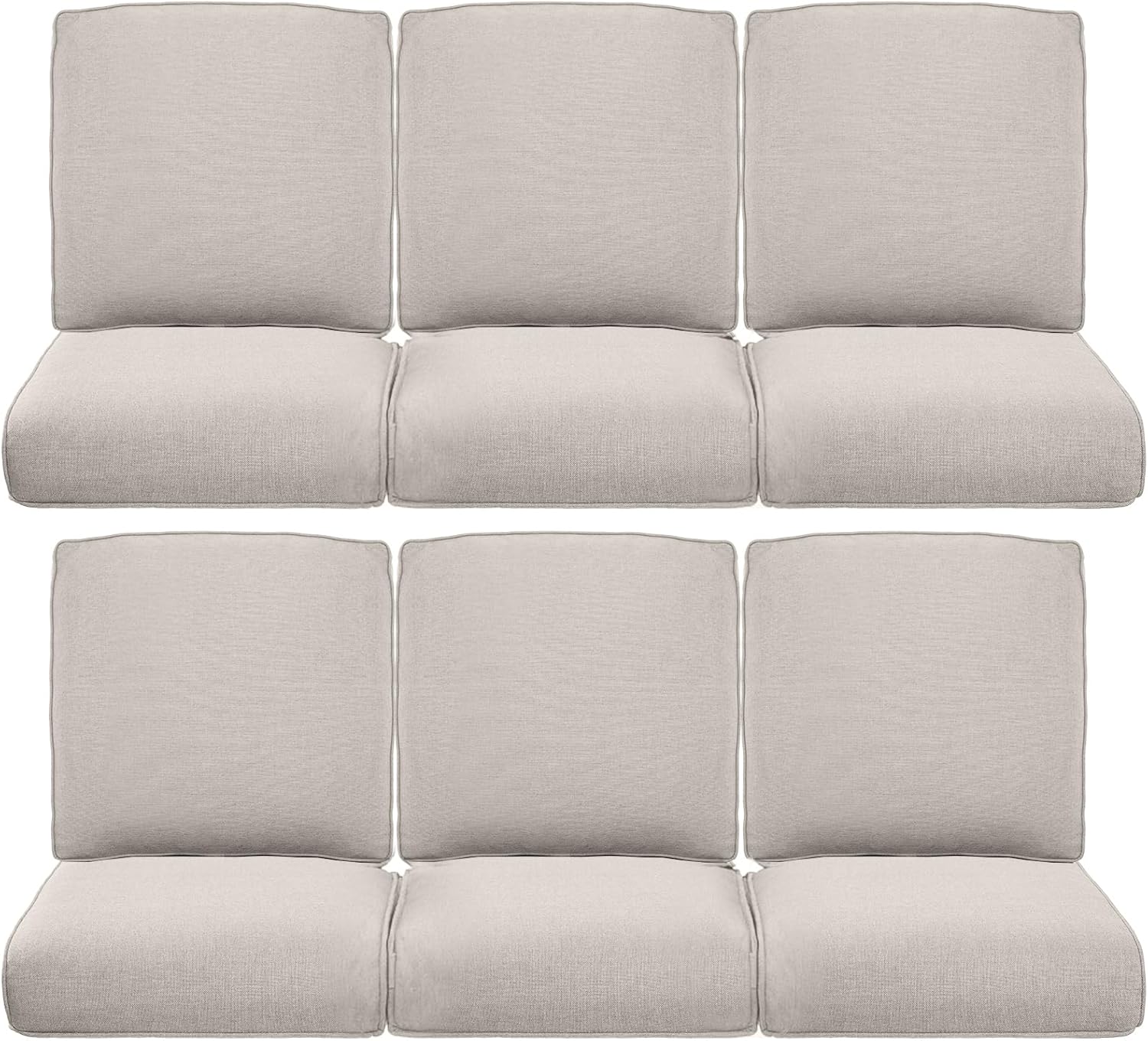 Luxury 24x24x6 Inch Outdoor Cushions for 5 Peice Patio Furniture Set - Set of 5 Water-Resistant Pillow for Dining Rocking Swivel Chairs Loveseat Couch Sectional Sofa - Beige