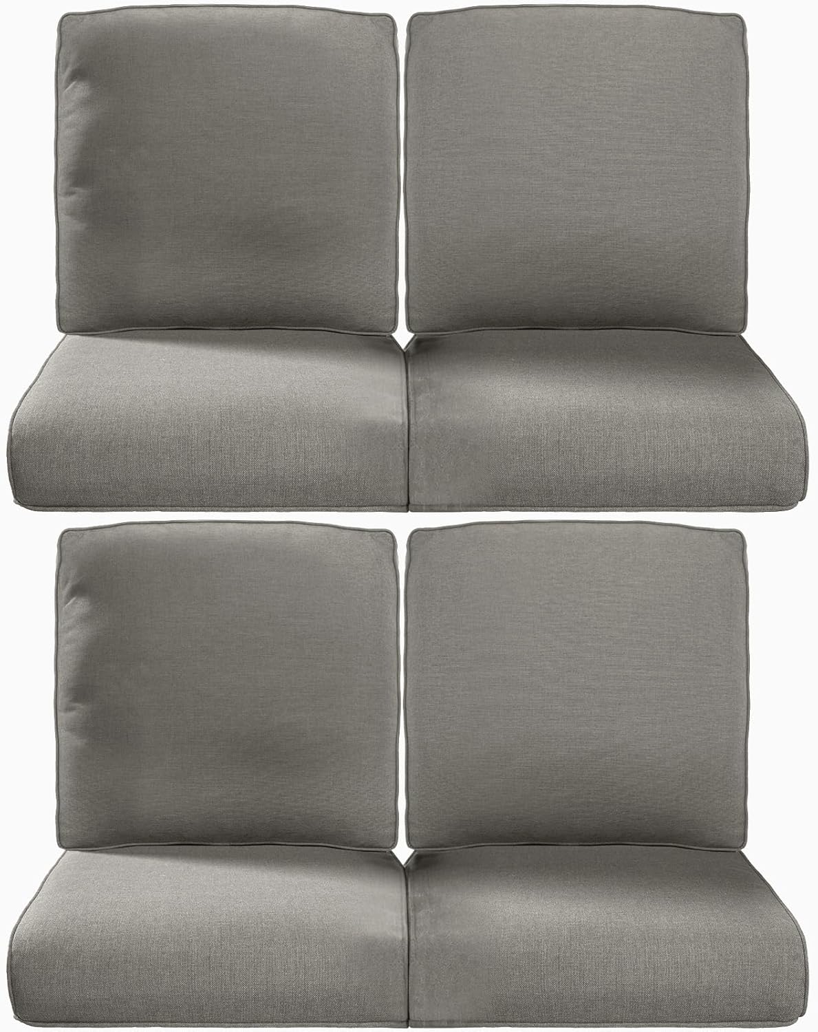 Luxury 24x24x6 Inch Outdoor Cushions for 5 Peice Patio Furniture Set - Set of 5 Water-Resistant Pillow for Dining Rocking Swivel Chairs Loveseat Couch Sectional Sofa - Beige