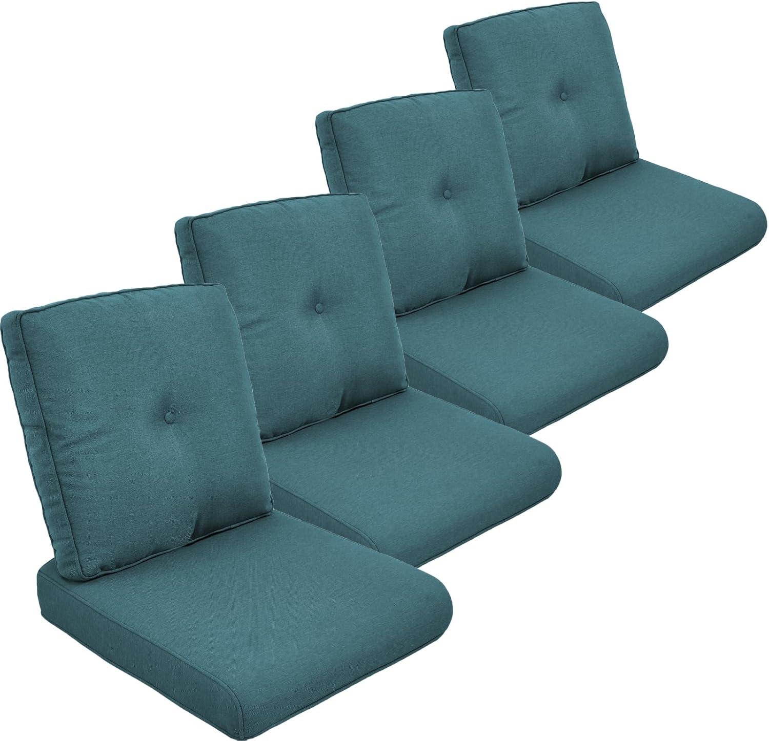 Outdoor Chair Cushions Set of 3, Waterproof 24x24 Patio Chair Cushion, 6" Thickened Seat Cushion for Outdoor Furniture, Couch Cushion Replacement, Include 3 Back & 3 Seat Cushions, Thick/Beige