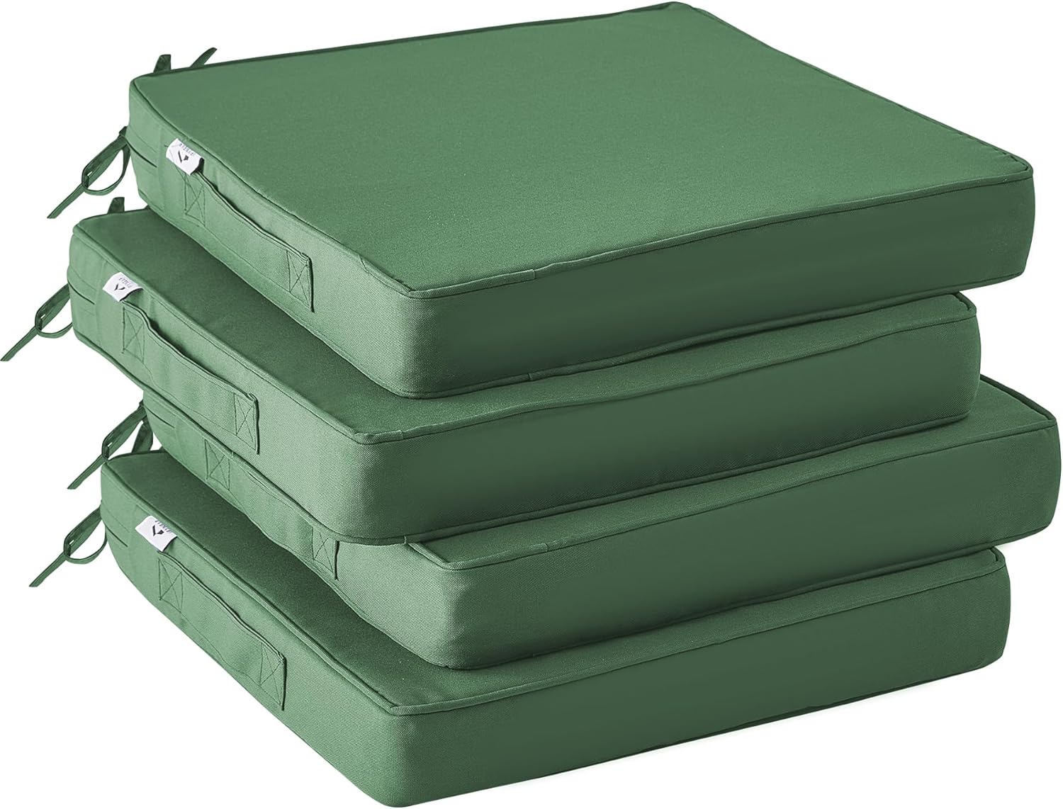 Outdoor Chair Cushions Set of 4 -Waterproof Outdoor Seat Cushions for Patio Furniture, Patio Chair Cushion with Handle and Ties, Square Out Door Chair Pads,19" x 19" x 3", Navy Blue