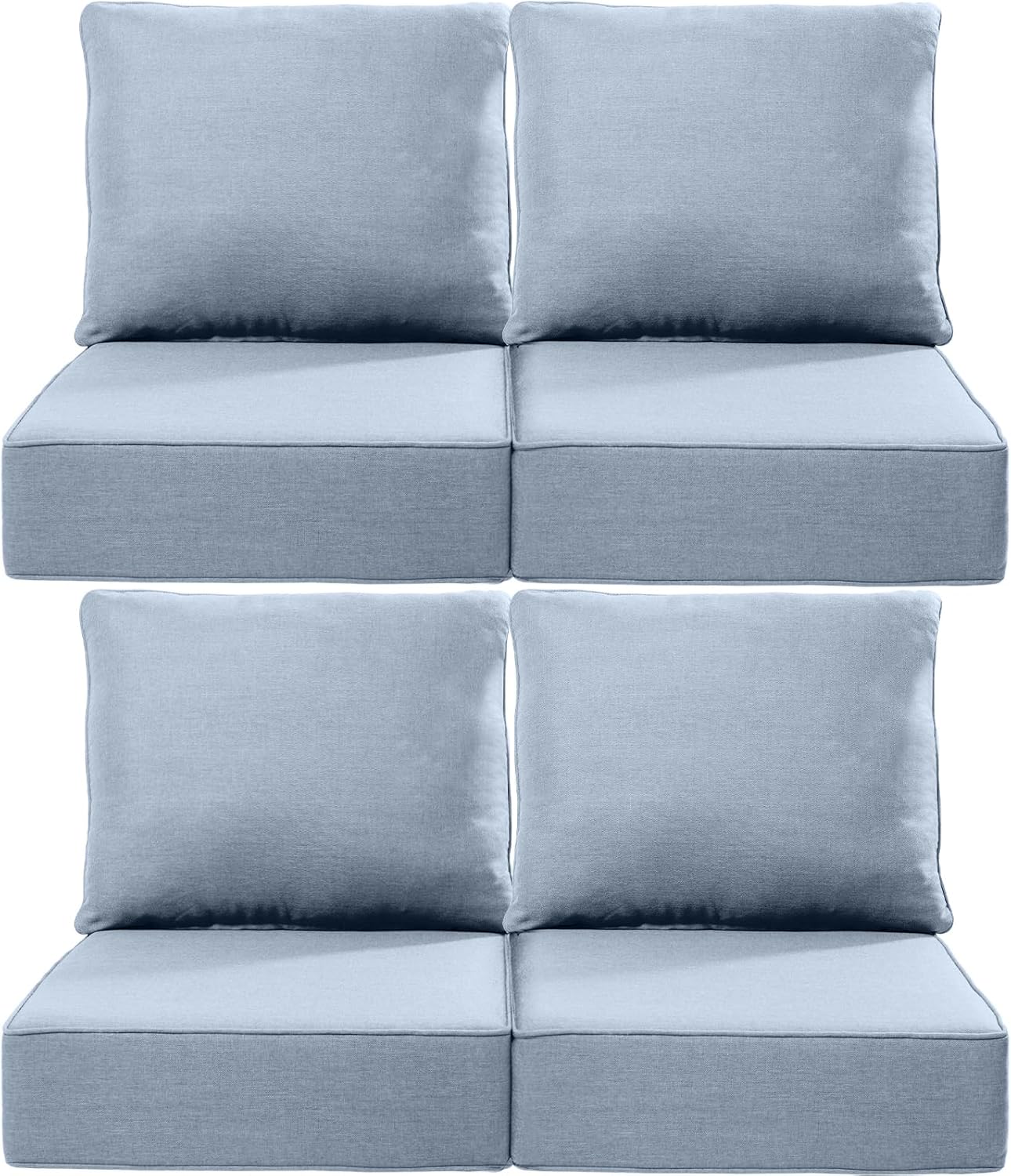 Luxury 24x24x6 Inch Outdoor Cushions for 5 Peice Patio Furniture Set - Set of 5 Water-Resistant Pillow for Dining Rocking Swivel Chairs Loveseat Couch Sectional Sofa - Beige