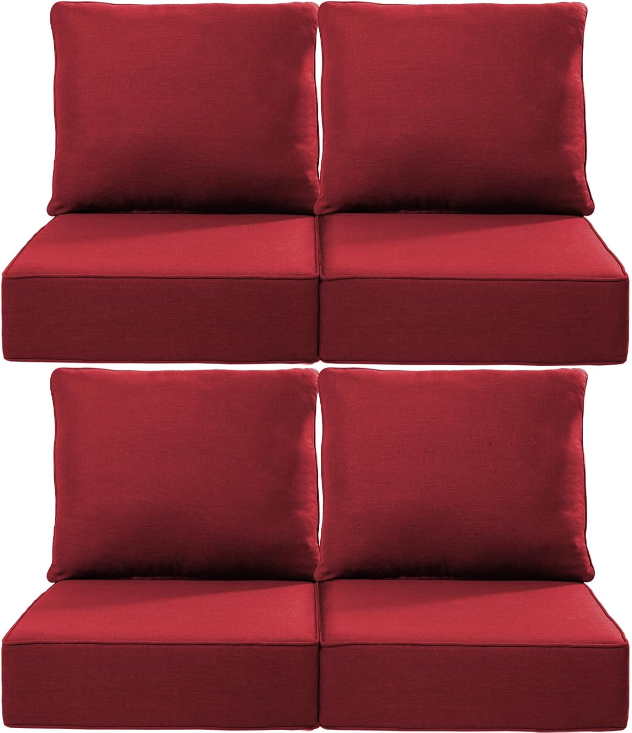 Luxury 24x24x6 Inch Outdoor Cushions for 5 Peice Patio Furniture Set - Set of 5 Water-Resistant Pillow for Dining Rocking Swivel Chairs Loveseat Couch Sectional Sofa - Beige