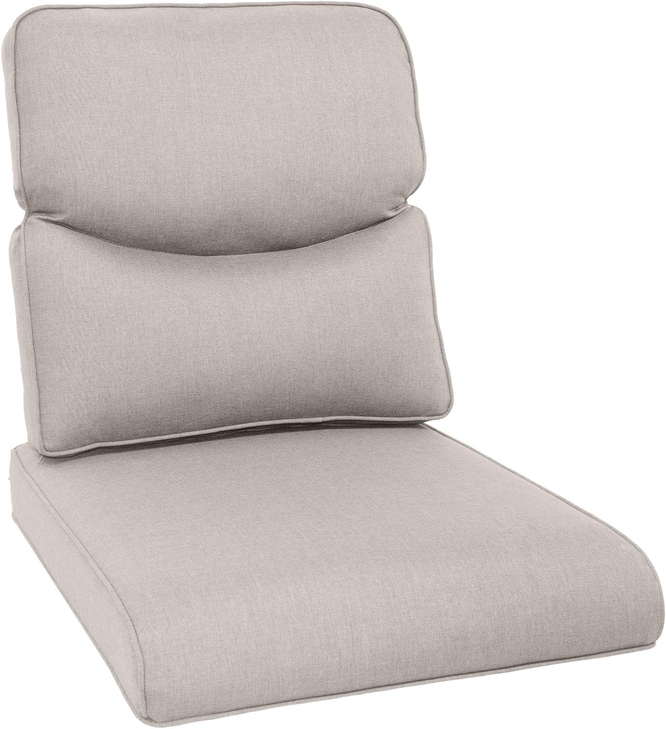 Outdoor Chair Cushions Set of 3, Waterproof 24x24 Patio Chair Cushion, 6" Thickened Seat Cushion for Outdoor Furniture, Couch Cushion Replacement, Include 3 Back & 3 Seat Cushions, Thick/Beige
