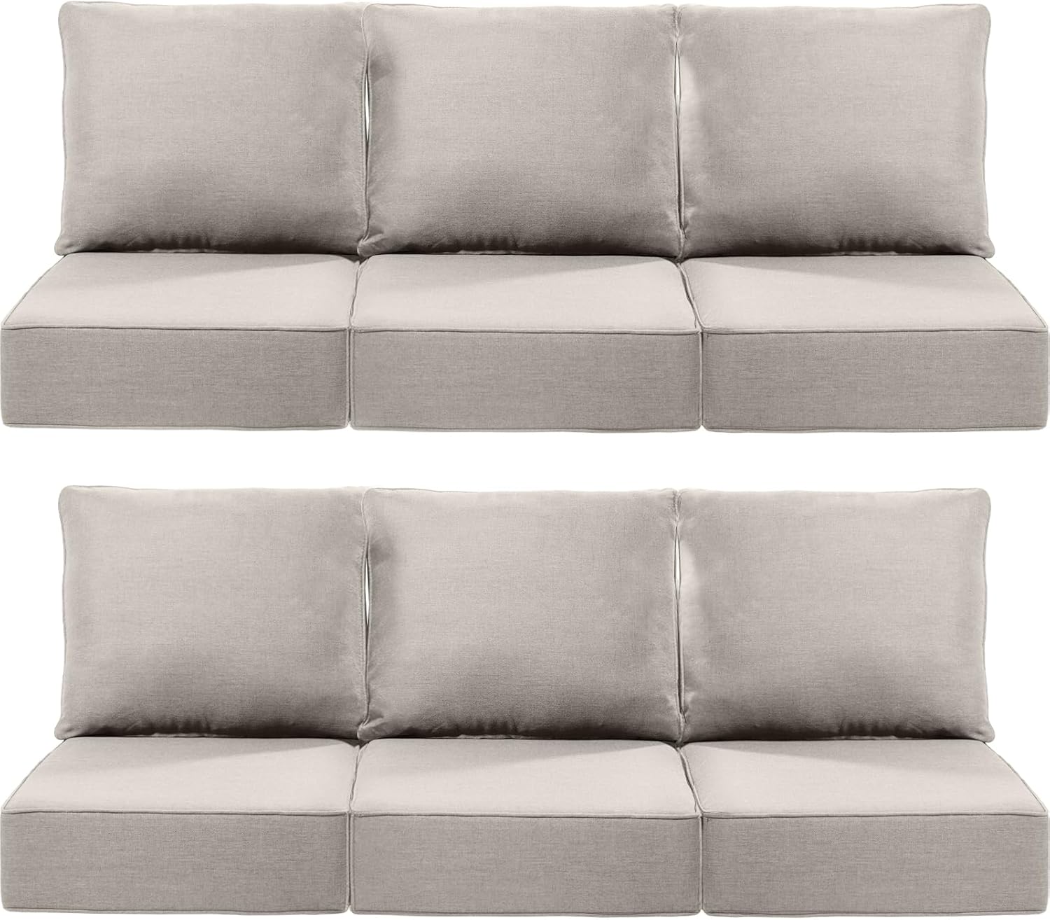 Luxury 24x24x6 Inch Outdoor Cushions for 5 Peice Patio Furniture Set - Set of 5 Water-Resistant Pillow for Dining Rocking Swivel Chairs Loveseat Couch Sectional Sofa - Beige