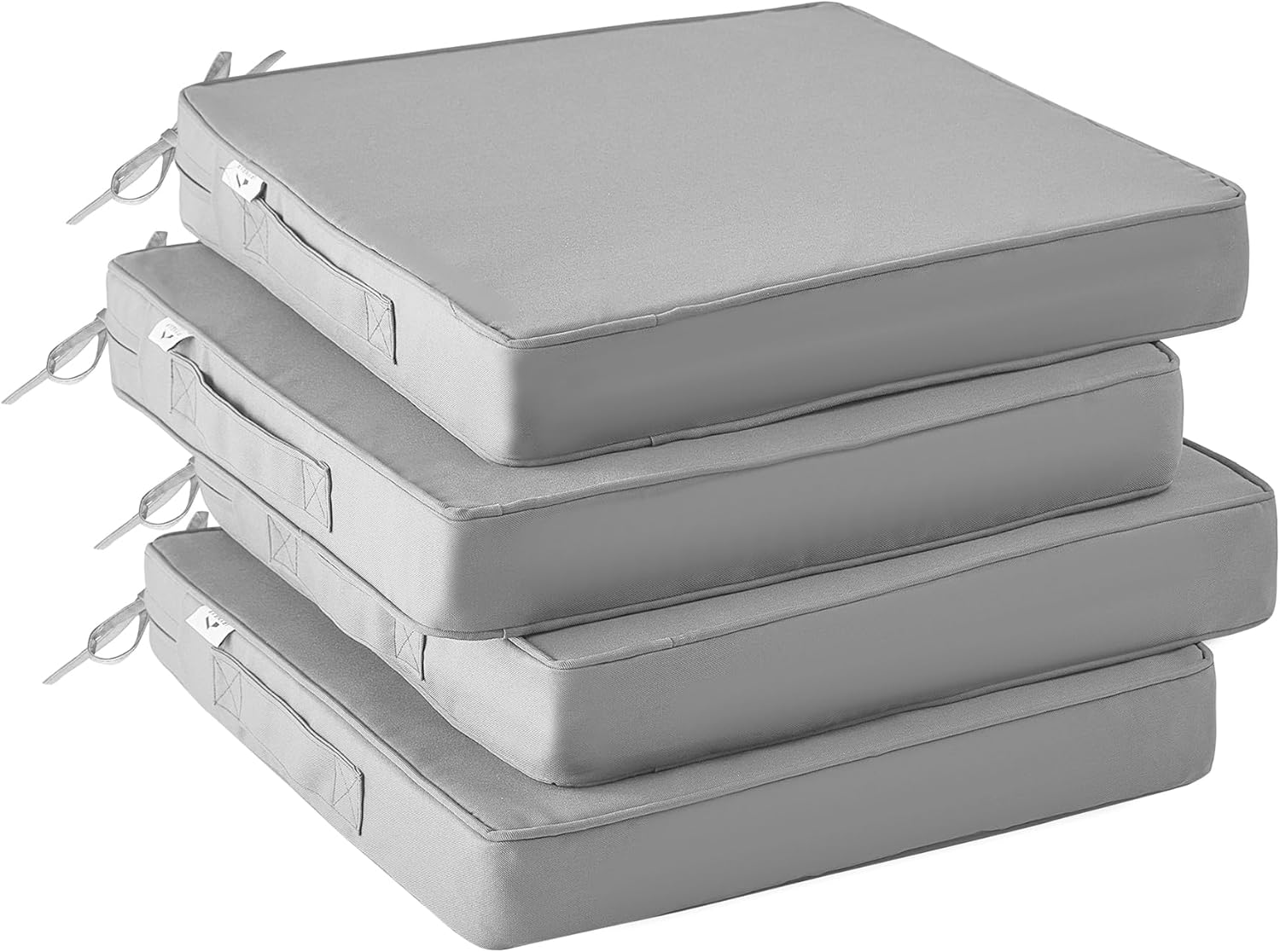 Outdoor Chair Cushions Set of 4 -Waterproof Outdoor Seat Cushions for Patio Furniture, Patio Chair Cushion with Handle and Ties, Square Out Door Chair Pads,19" x 19" x 3", Navy Blue