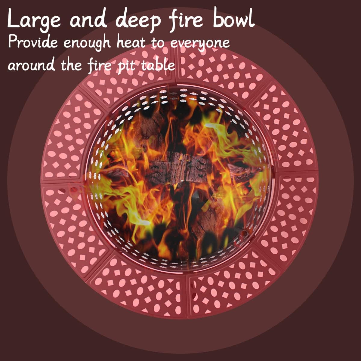 36 Inch Fire Pit with 2 Grills, Wood Burning Fire Pits for Outside with Lid, Poker and Round Waterproof Cover, BBQ& Outdoor Firepit & Round Metal Table 3 in 1 for Patio, Picnic, Party