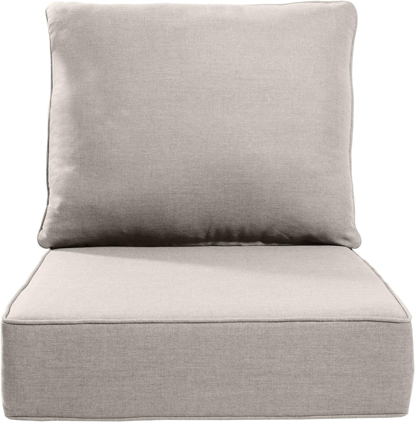 Luxury 24x24x6 Inch Outdoor Cushions for 5 Peice Patio Furniture Set - Set of 5 Water-Resistant Pillow for Dining Rocking Swivel Chairs Loveseat Couch Sectional Sofa - Beige