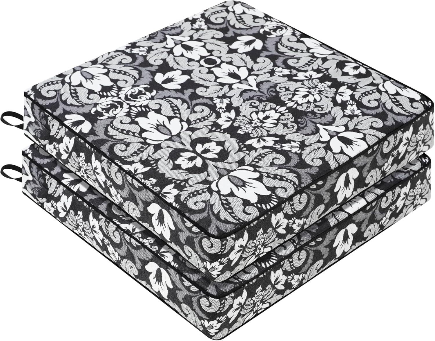 Favoyard Patio Chair Cushions 19 x 19 x 3 Inch Waterproof Outdoor Seat Cushions for Patio Furniture 3-Year Color Fastness Garden Sofa Couch Chair Pads with Handle & Adjustable Straps Set of 2, Beige