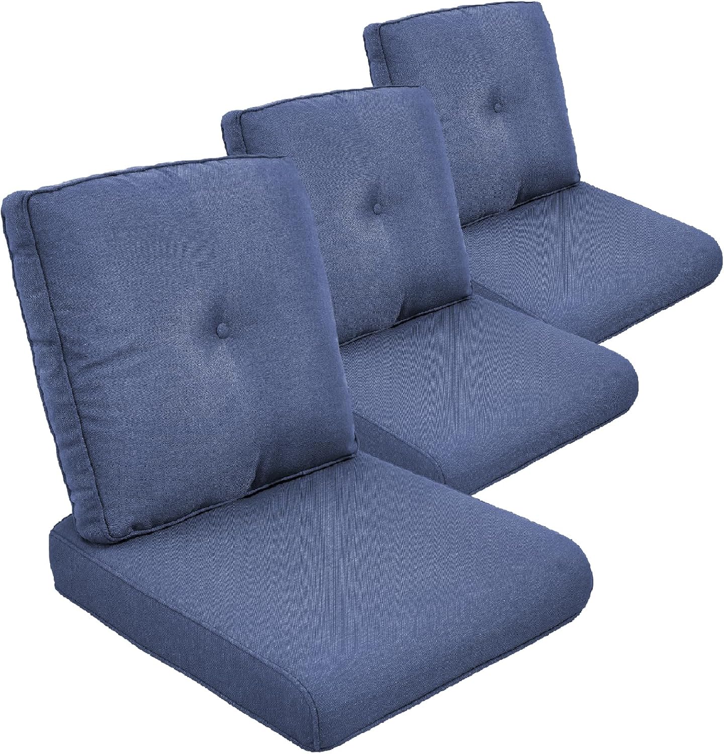 Outdoor Chair Cushions Set of 3, Waterproof 24x24 Patio Chair Cushion, 6" Thickened Seat Cushion for Outdoor Furniture, Couch Cushion Replacement, Include 3 Back & 3 Seat Cushions, Thick/Beige