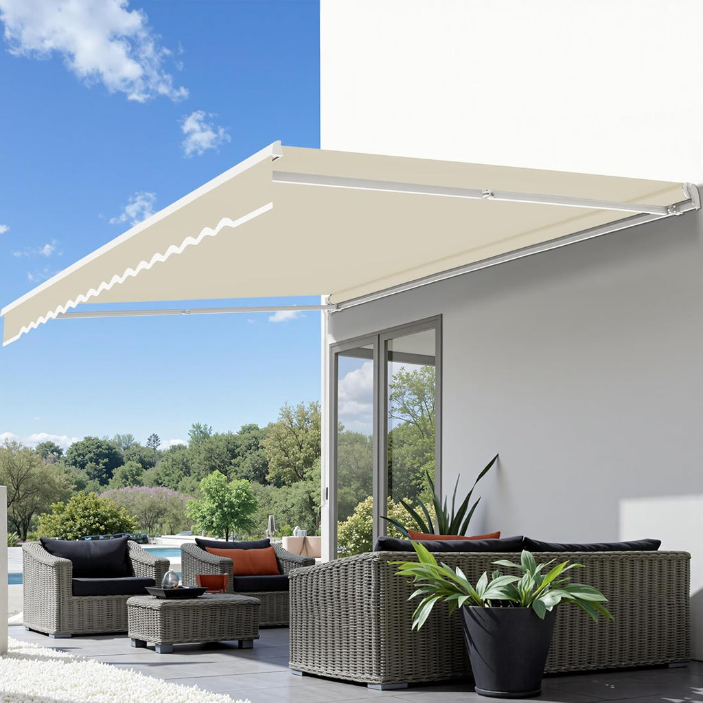 MCombo Patio Awning 10x8 Feet Sunshade Canopy for Manual Retractable Awnings, 4627 (Beige, 10x8ft)