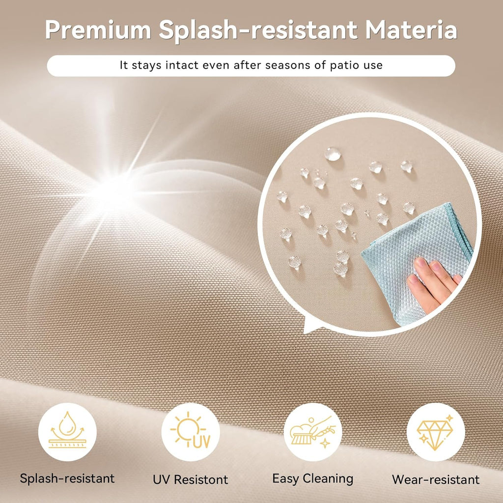 Replacement Cushions for Outdoor Furniture, 7-Piece Outdoor Cushions for Patio Furniture, Deep Seat, Waterproof & Fade Resistant Couch Cushion for 4-Seat Patio Conversation Sets, Beige