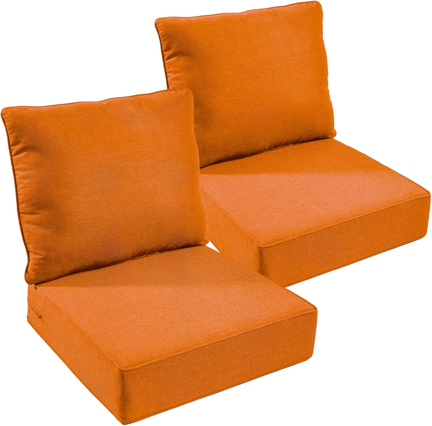 Outdoor Chair Cushions Set of 3, Waterproof 24x24 Patio Chair Cushion, 6" Thickened Seat Cushion for Outdoor Furniture, Couch Cushion Replacement, Include 3 Back & 3 Seat Cushions, Thick/Beige