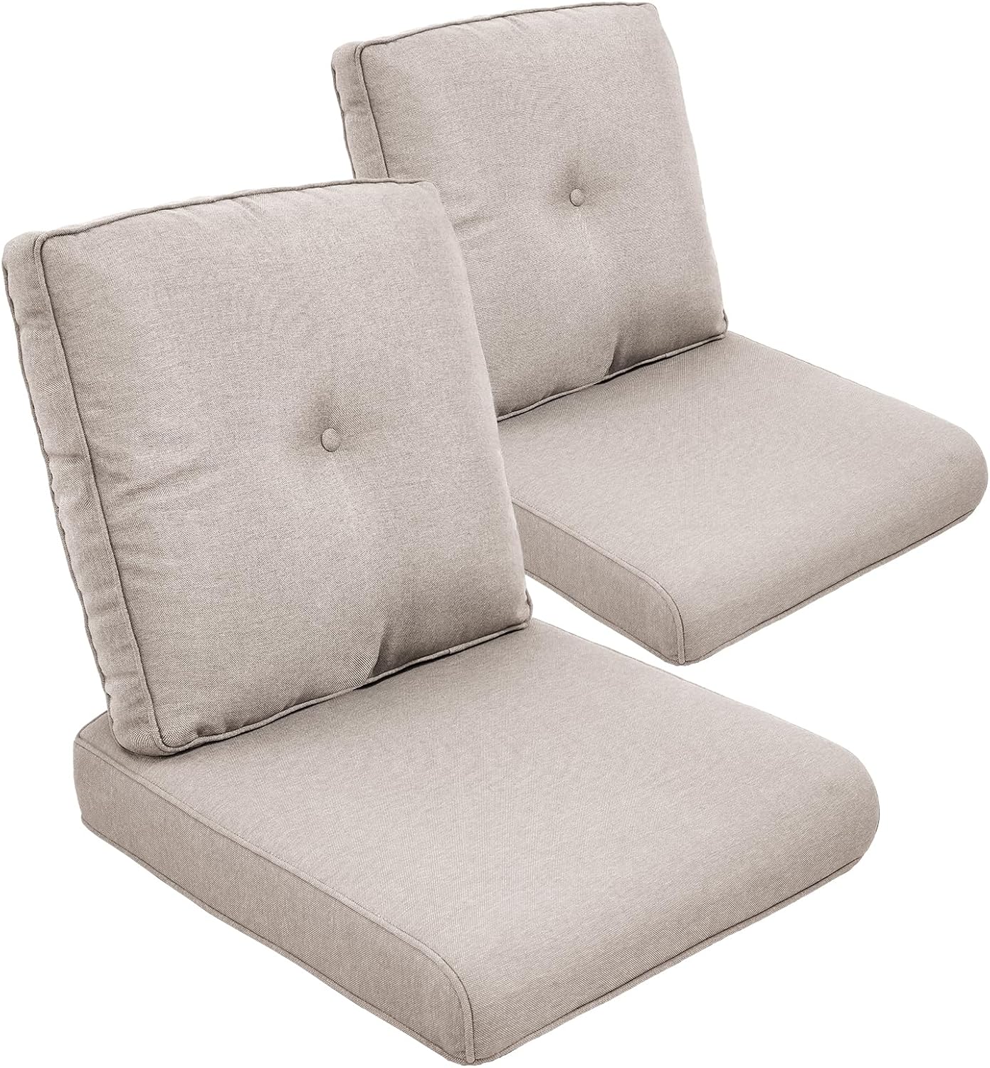 Outdoor Chair Cushions Set of 3, Waterproof 24x24 Patio Chair Cushion, 6" Thickened Seat Cushion for Outdoor Furniture, Couch Cushion Replacement, Include 3 Back & 3 Seat Cushions, Thick/Beige