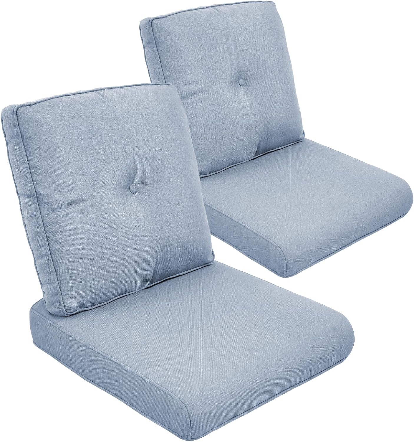 Outdoor Chair Cushions Set of 3, Waterproof 24x24 Patio Chair Cushion, 6" Thickened Seat Cushion for Outdoor Furniture, Couch Cushion Replacement, Include 3 Back & 3 Seat Cushions, Thick/Beige