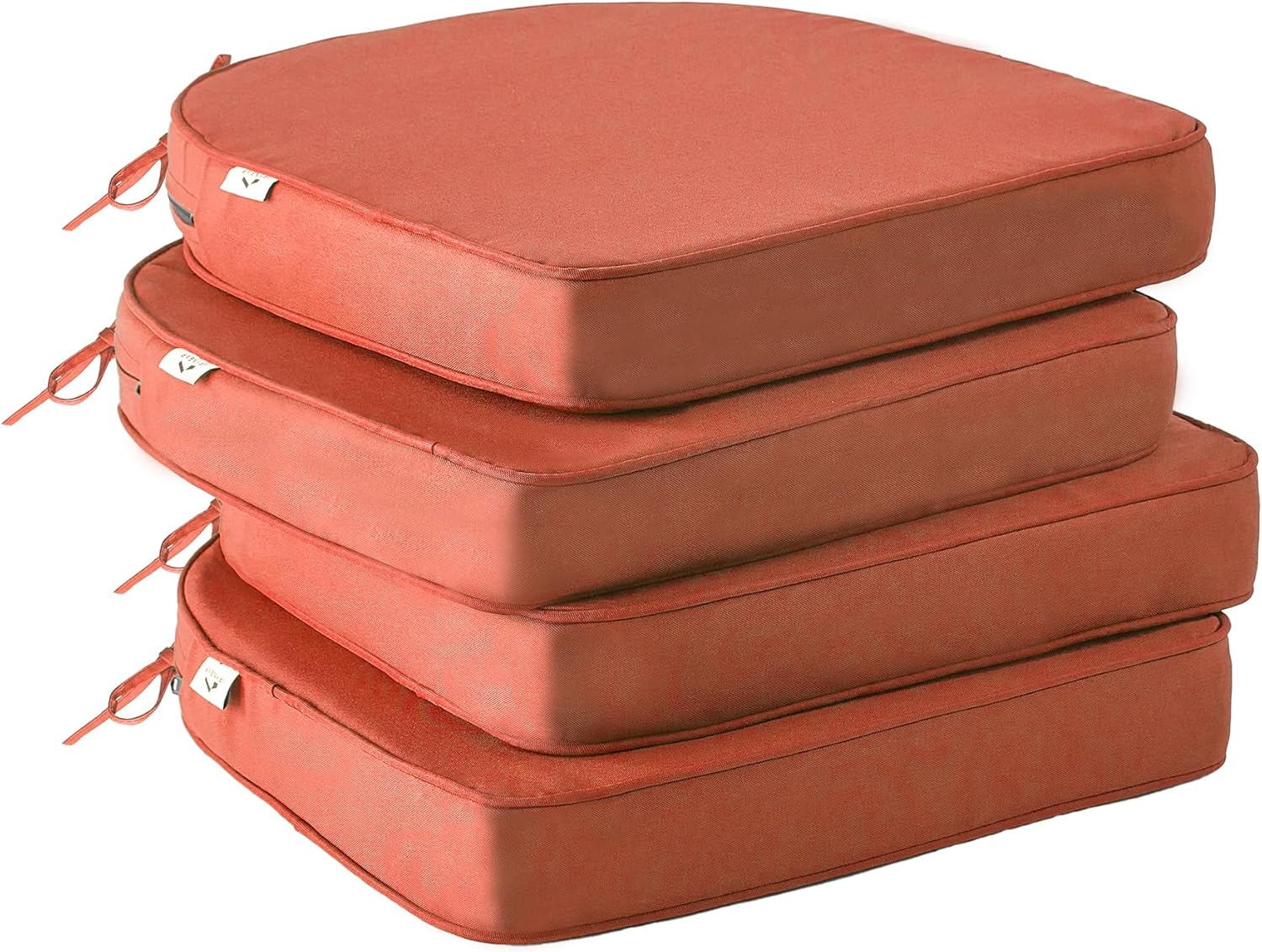 Outdoor Chair Cushions Set of 4 -Waterproof Outdoor Seat Cushions for Patio Furniture, Patio Chair Cushion with Handle and Ties, Square Out Door Chair Pads,19" x 19" x 3", Navy Blue