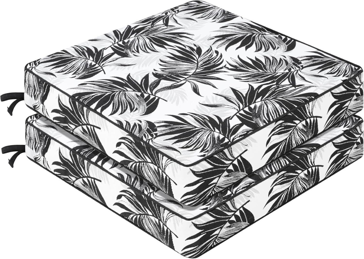 Favoyard Patio Chair Cushions 19 x 19 x 3 Inch Waterproof Outdoor Seat Cushions for Patio Furniture 3-Year Color Fastness Garden Sofa Couch Chair Pads with Handle & Adjustable Straps Set of 2, Beige