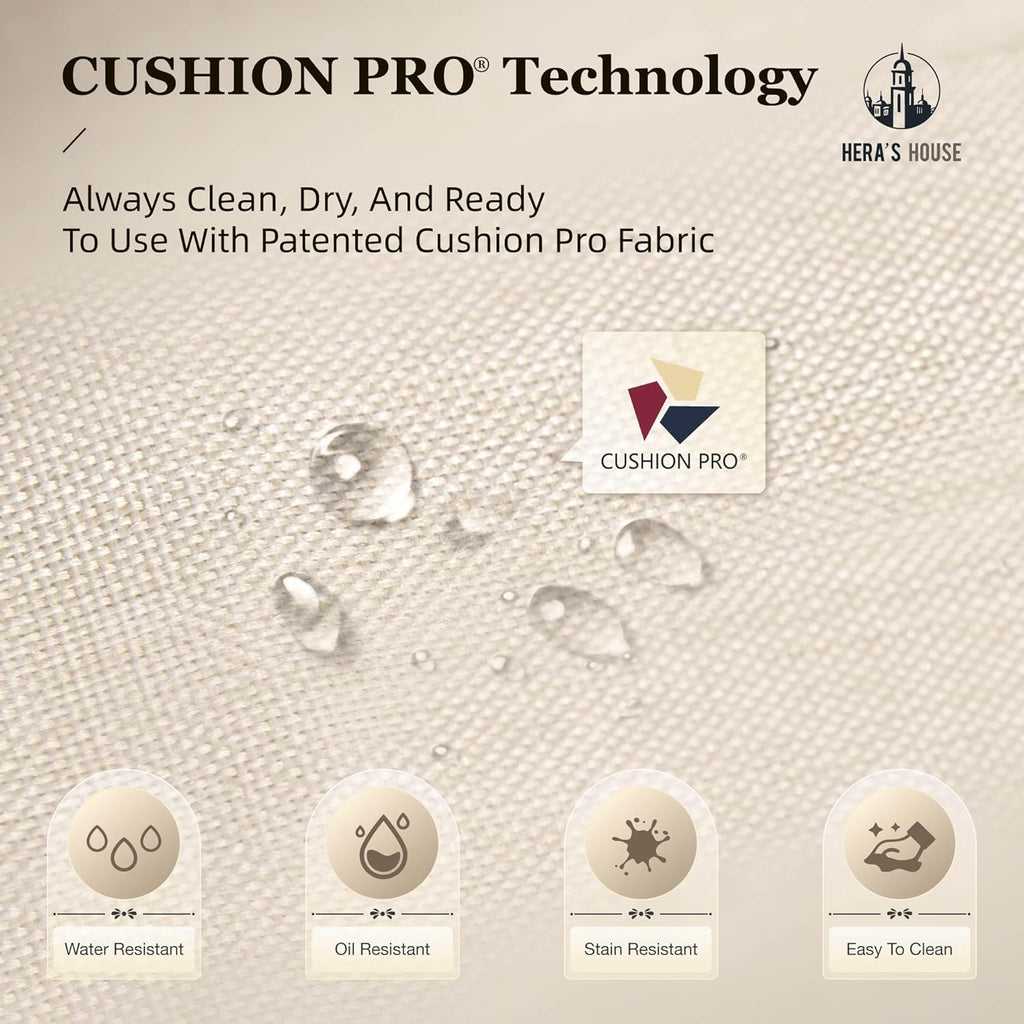 HERA'S HOUSE Patio Furniture Set with Swivel Chairs, High Back Outdoor Wicker Furniture with 5.5" Thick Cushions, Outside Conversation Sofa Sets for Backyard Deck Lawn, Beige