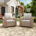 Patio Furniture Set 4 pcs, Wicker Outdoor Patio Furniture, 3-Seat Sofa, 2 Single Chairs and Coffee Table, Rattan Patio Conversation Set for Backyard Deck, Beige